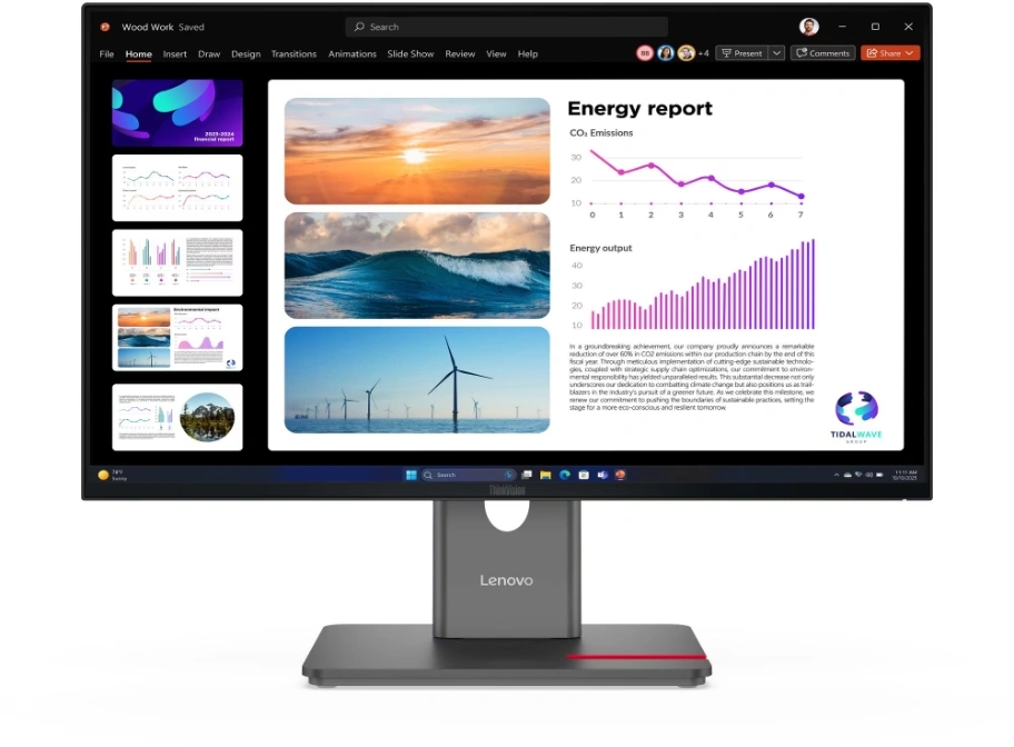 Монитор Lenovo 23.8" ThinkVision P24q-40 черный IPS LED 16:9 HDMI матовая HAS Piv 300cd 178гр/178гр 2560x1440 120Hz DP Quad 2K (1440p) USB 5.1кг