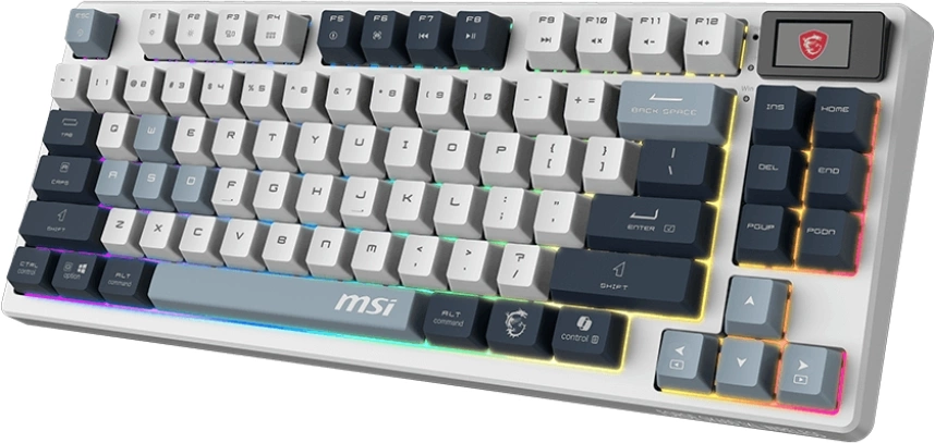 Клавиатура MSI Forge GK600 механическая белый/синий USB беспроводная BT/Radio Multimedia for gamer LED (S11-43RUP01-HH9) кабель 1.8м