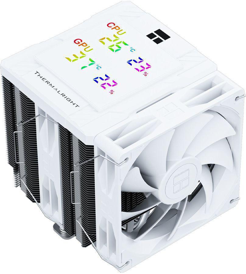 Устройство охлаждения(кулер) Thermalright Peerless Assassin 120 Digital Soc-AM5/AM4/1200/1700/1851 белый 4-pin 25.6dB Al+Cu LCD Ret (PA120-DIGITAL-WH)