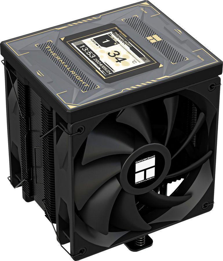 Устройство охлаждения(кулер) Thermalright Burst Assassin Vision 120 Soc-AM5/AM4/1200/1700/1851 черный 4-pin 25.6dB Al+Cu LCD Ret (BA120-VISION-BL)