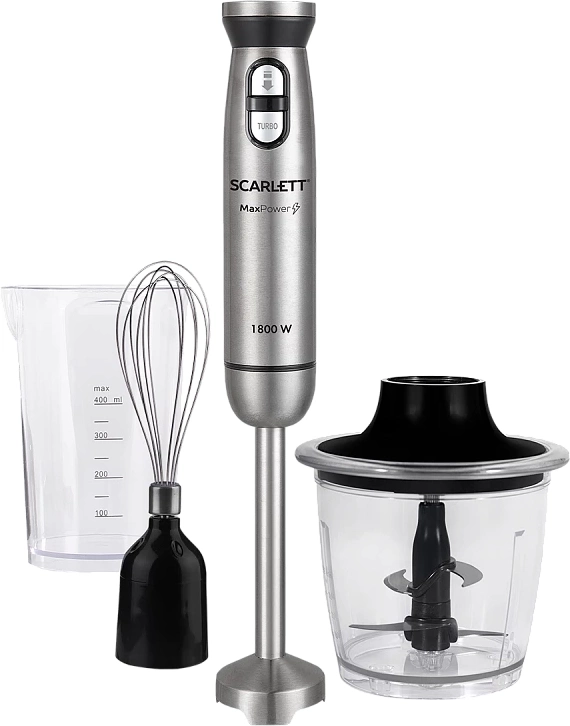 Блендер погружной Scarlett SC-HB42F88 1800Вт стальной/черный