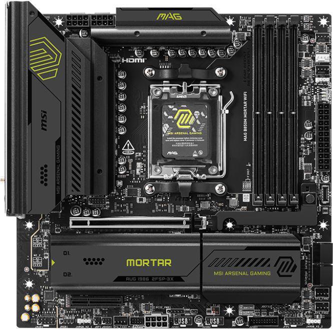 Материнская плата MSI MAG B850M MORTAR WIFI Socket AM5 AMD B850 4xDDR5 mATX AC`97 8ch(7.1) 5Gigabit RAID+HDMI