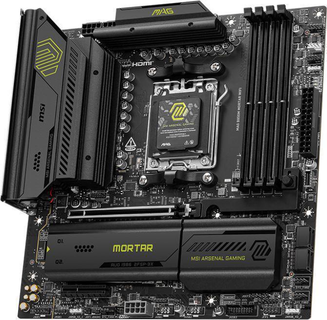 Материнская плата MSI MAG B850M MORTAR WIFI Socket AM5 AMD B850 4xDDR5 mATX AC`97 8ch(7.1) 5Gigabit RAID+HDMI