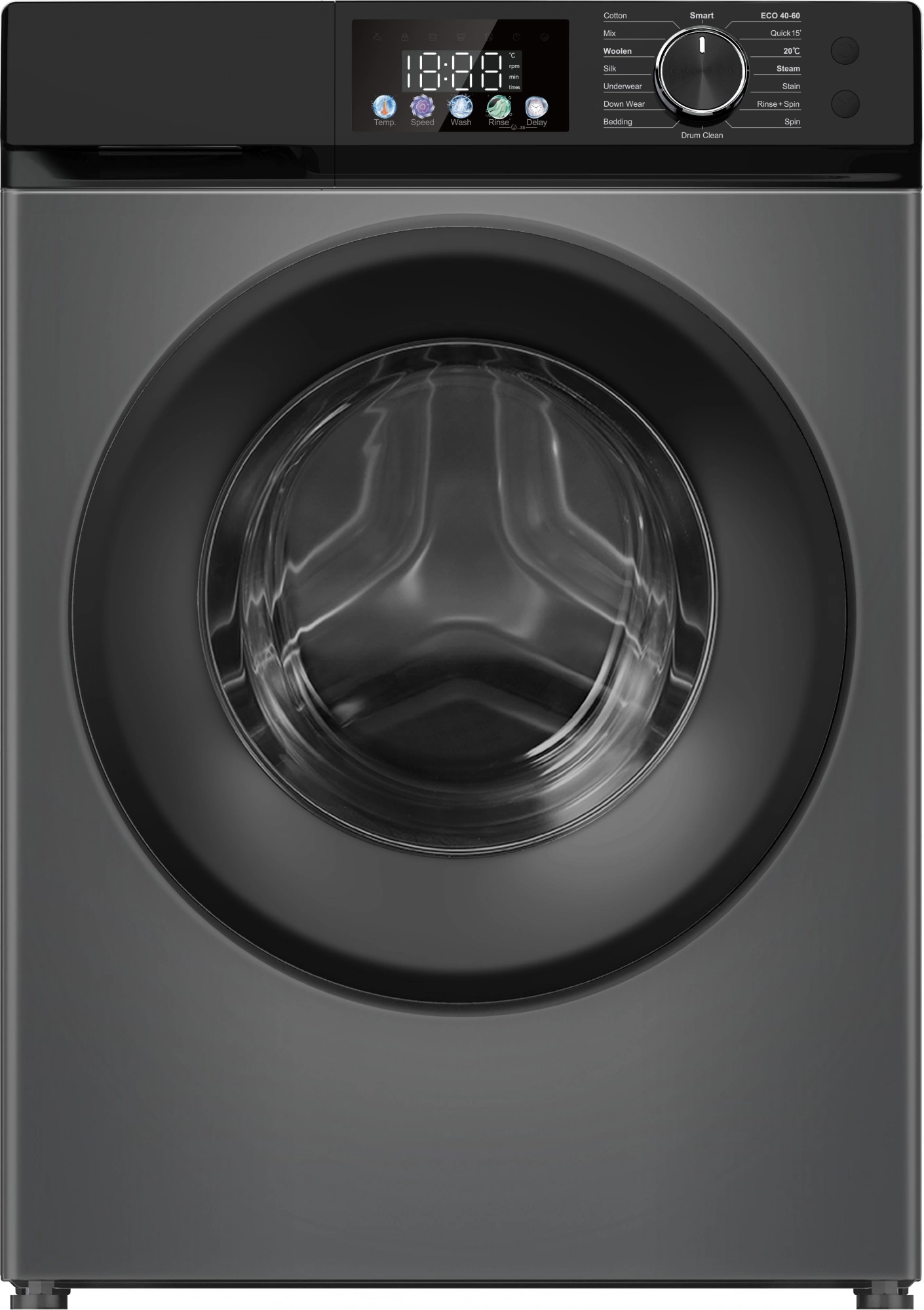 Стиральная машина Weissgauff WM 45127 Steam Color Touch класс: A+++ загр.фронтальная макс.:7кг темно-серебристый инвертер