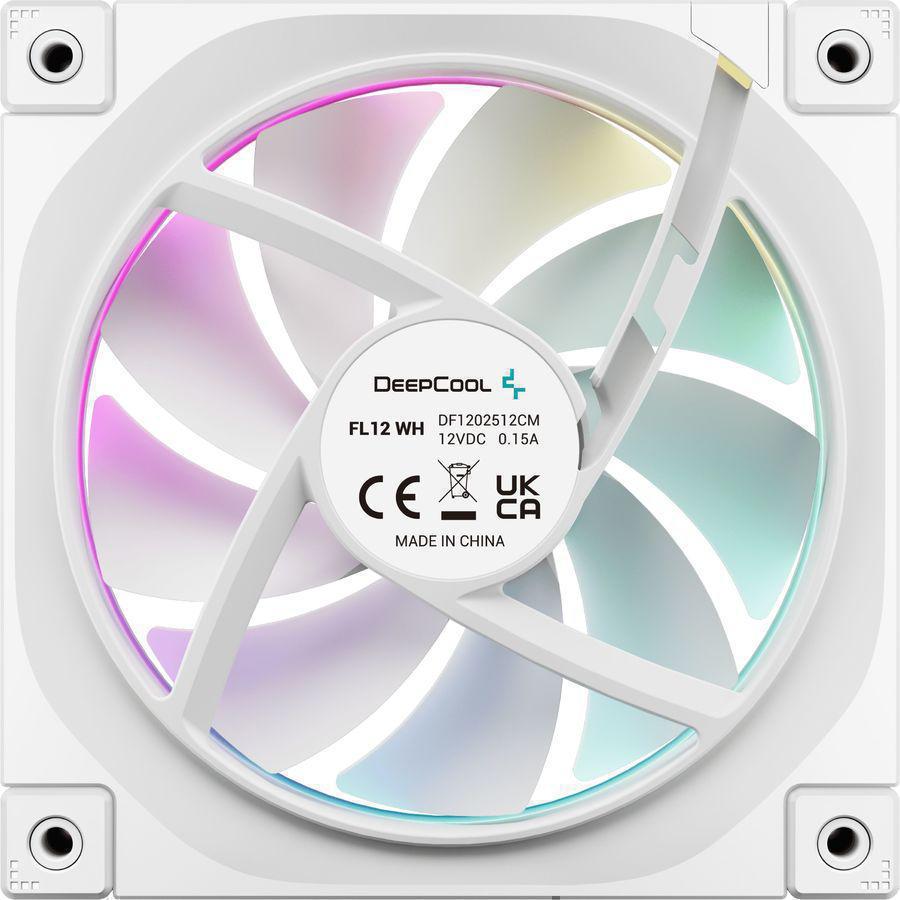 Вентилятор для корпуса Deepcool FL12 Wh ARGB 120х120x25 белый 4-pin 32дБ (R-FL12-WHAPN1-G) Ret