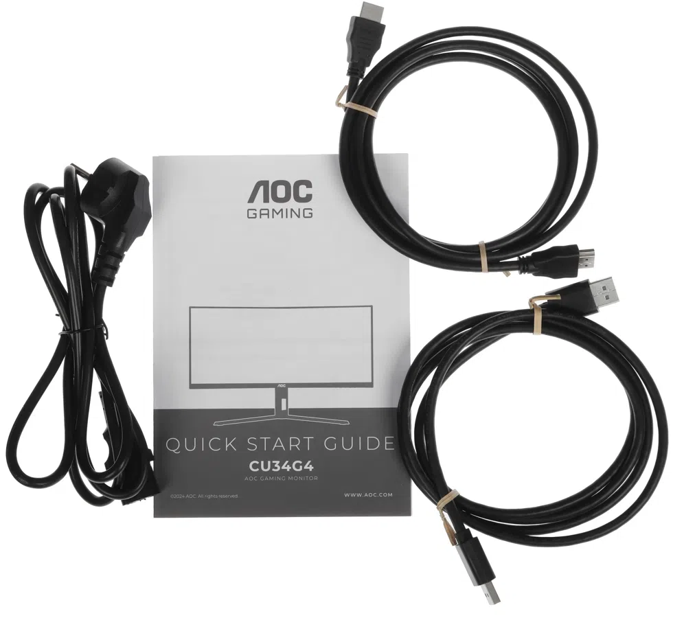 Монитор AOC 34" Gaming CU34G4 черный VA LED 21:9 HDMI матовая HAS Piv 300cd 178гр/178гр 3440x1440 180Hz FreeSync Premium DP UW 8.08кг