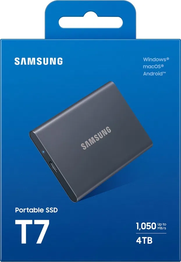 Накопитель SSD Samsung USB3.2 Gen2 4TB MU-PC4T0T/WW T7 1.8" черный