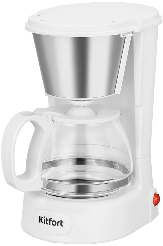 Кофеварка капельная Kitfort КТ-7631 650Вт белый/серебристый