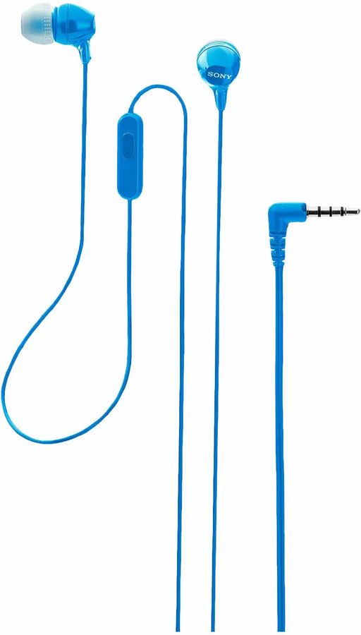 Гарнитура внутриканальные Sony MDR-EX14AP 1.2м синий проводные в ушной раковине (MDREX14APLIZIN)