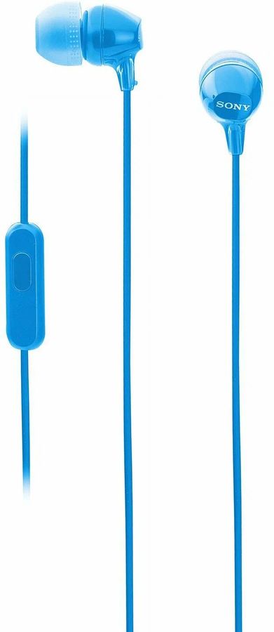 Гарнитура внутриканальные Sony MDR-EX14AP 1.2м синий проводные в ушной раковине (MDREX14APLIZIN)