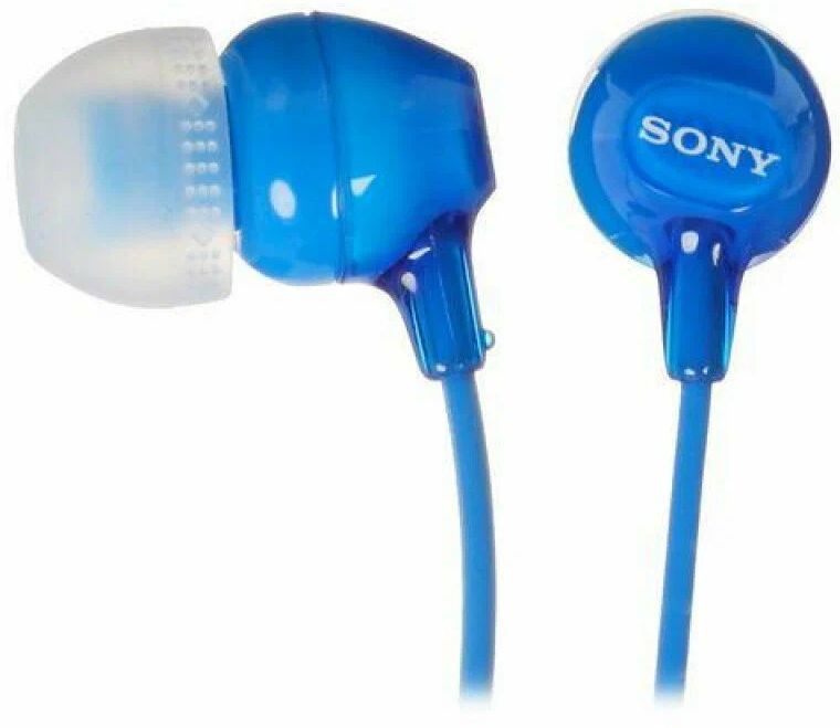Гарнитура внутриканальные Sony MDR-EX14AP 1.2м синий проводные в ушной раковине (MDREX14APLIZIN)