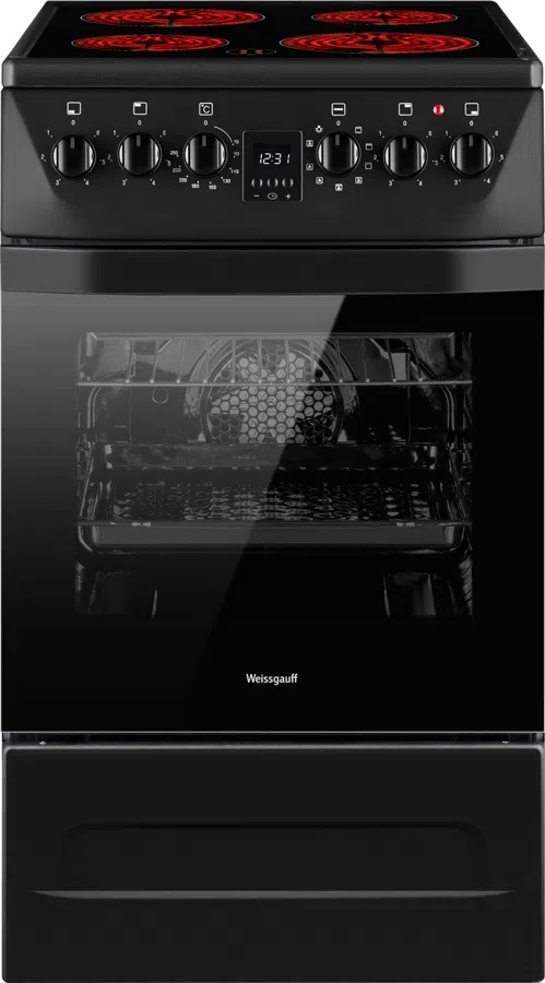 Плита Электрическая Weissgauff WES 2V16 BE черный стеклокерамика (без крышки)
