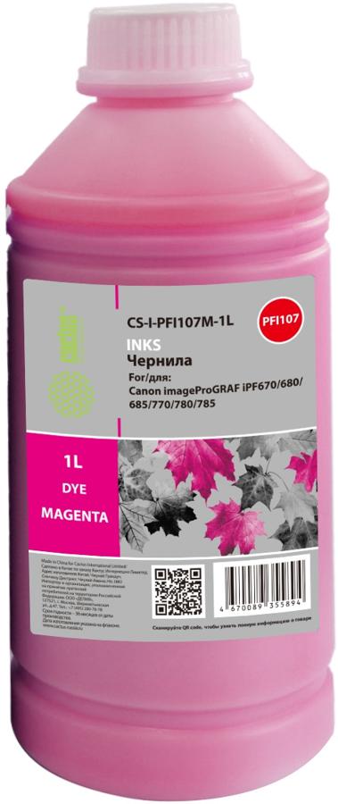 Чернила Cactus CS-I-PFI107M-1L PFI-107 пурпурный1000мл для Canon imageProGRAF iPF670/680/685/770/780/785