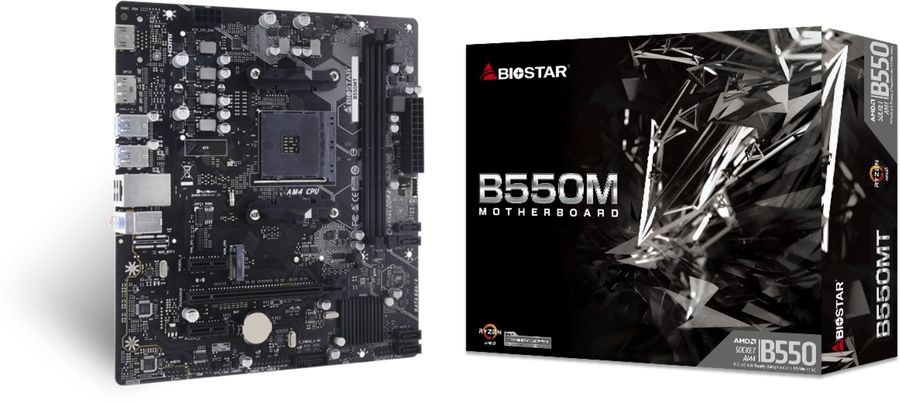Материнская плата Biostar B550MT Soc-AM4 AMD B550 2xDDR4 mATX AC`97 8ch(7.1) GbLAN RAID+HDMI+DP