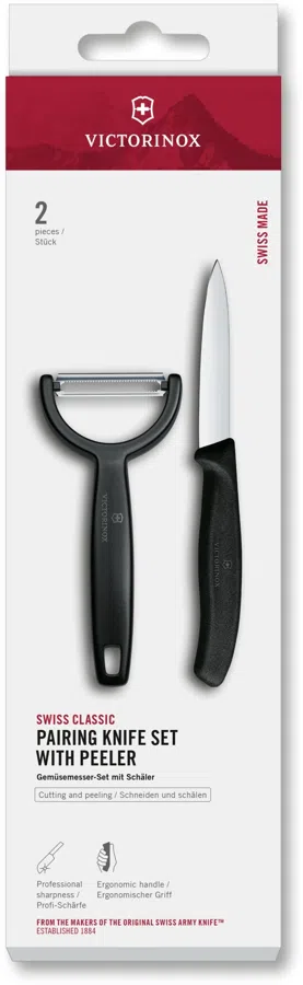 Набор нож/овощеч. Victorinox Swiss Classic 6.7113.22 компл.:2предм. черный европодвес