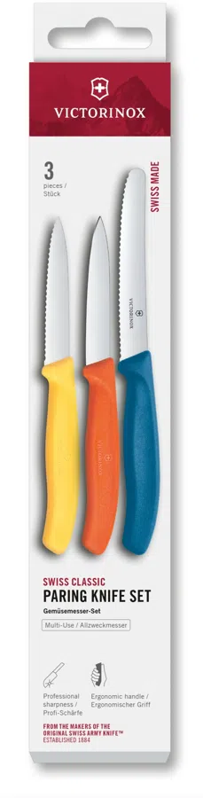 Набор ножей Victorinox Swiss Classic 6.7116.32C1 для овощей компл.:3предм. ассорти европодвес