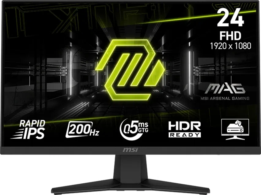 Монитор MSI 23.8" Mag 244F черный IPS LED 16:9 HDMI матовая 300cd 178гр/178гр 1920x1080 200Hz DP FHD 2.88кг