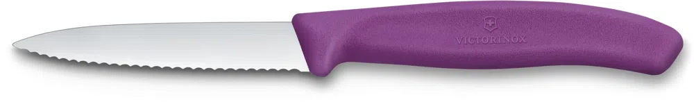 Нож кухонный Victorinox Swiss Classic (6.7635.C1) для чистки овощей и фруктов лезв.80мм серрейт. заточка пурпурный