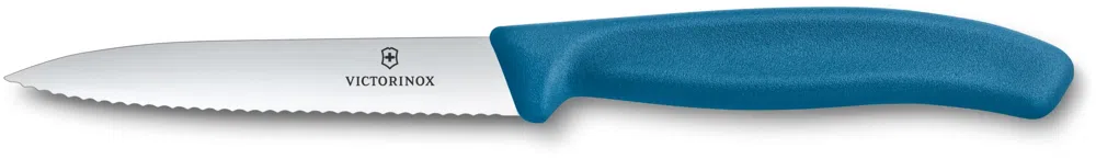Нож кухонный Victorinox Swiss Classic (6.7732.C1) для чистки овощей и фруктов лезв.100мм серрейт. заточка синий