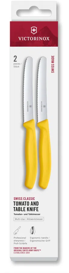 Набор ножей Victorinox Swiss Classic 6.7838.2C1 компл.:2предм. желтый европодвес