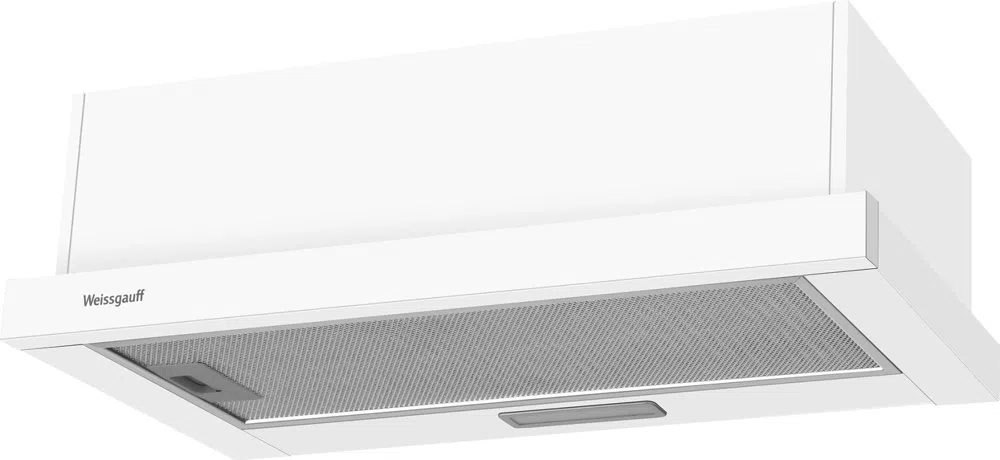 Вытяжка встраиваемая Weissgauff Tel 06 1M WE белый управление: кулисные переключатели (1 мотор)