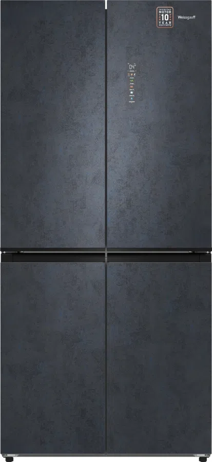 Холодильник Weissgauff WCD 450 Rock Glass NoFrost Inverter 3-хкамерн. графит темный инвертер