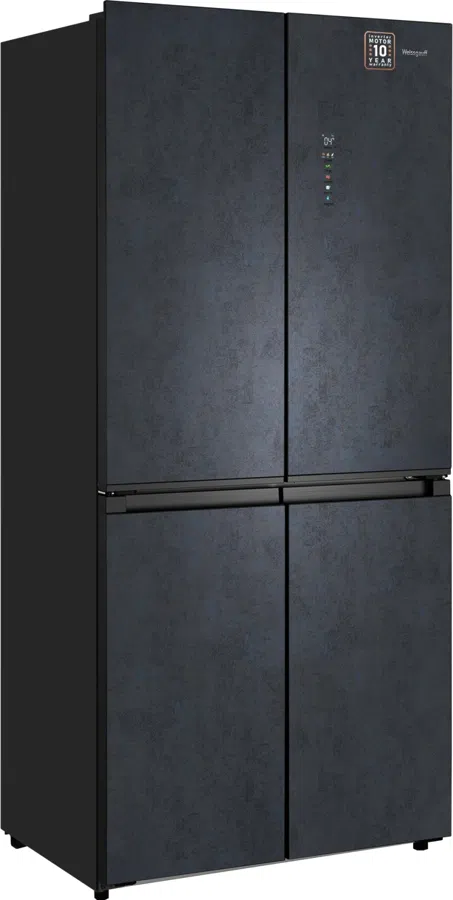 Холодильник Weissgauff WCD 450 Rock Glass NoFrost Inverter 3-хкамерн. графит темный инвертер