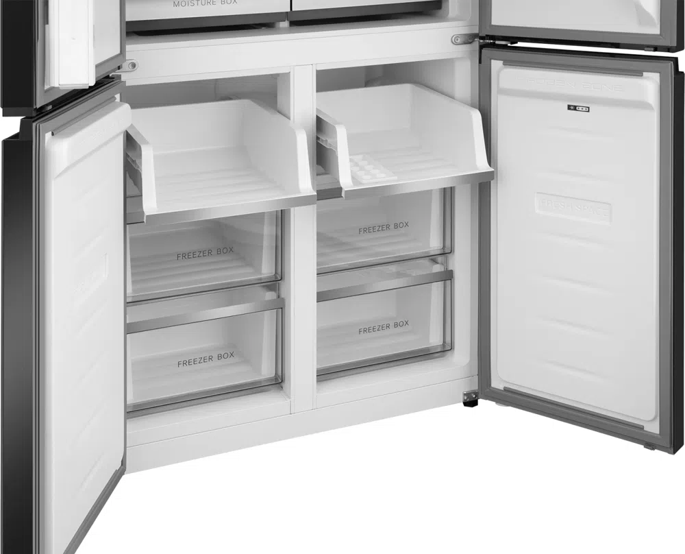 Холодильник Weissgauff WCD 450 Rock Glass NoFrost Inverter 3-хкамерн. графит темный инвертер
