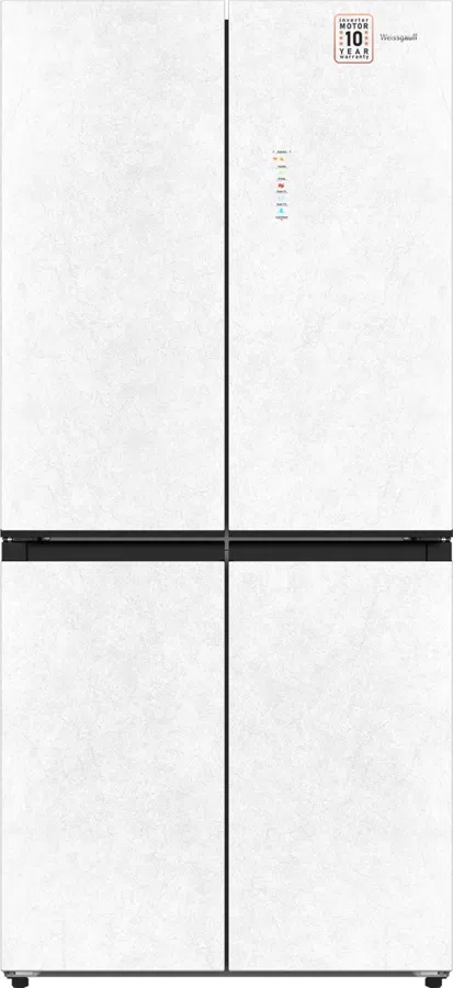 Холодильник Weissgauff WCD 450 White Rock Glass NoFrost Inverter 3-хкамерн. белый инвертер