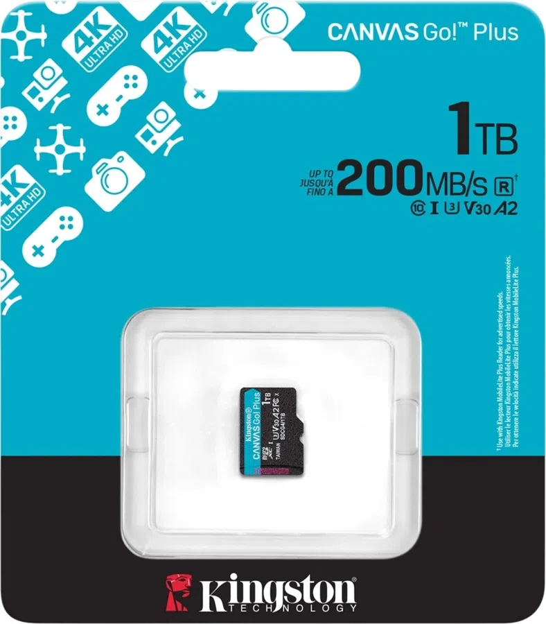 Флеш карта microSDXC 1TB Kingston SDCG4/1TBSP Canvas Go! Plus V10 A2 w/o adapter