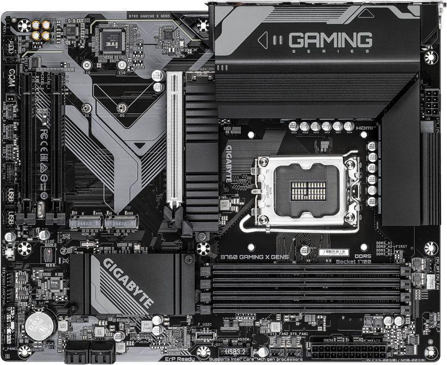 Материнская плата Gigabyte B760 GAMING X GEN5 Soc-1700 Intel B760 4xDDR5 ATX AC`97 8ch(7.1) 2.5Gg RAID+HDMI+DP