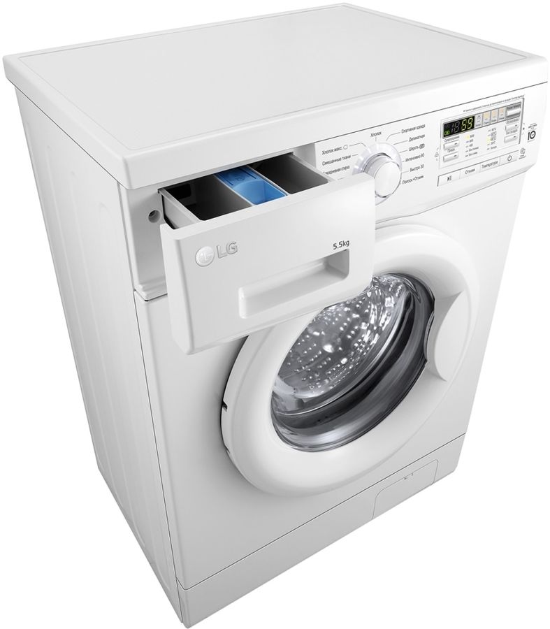 Стиральная машина LG F10B8MD класс: A загр.фронтальная макс.:5.5кг белый инвертор