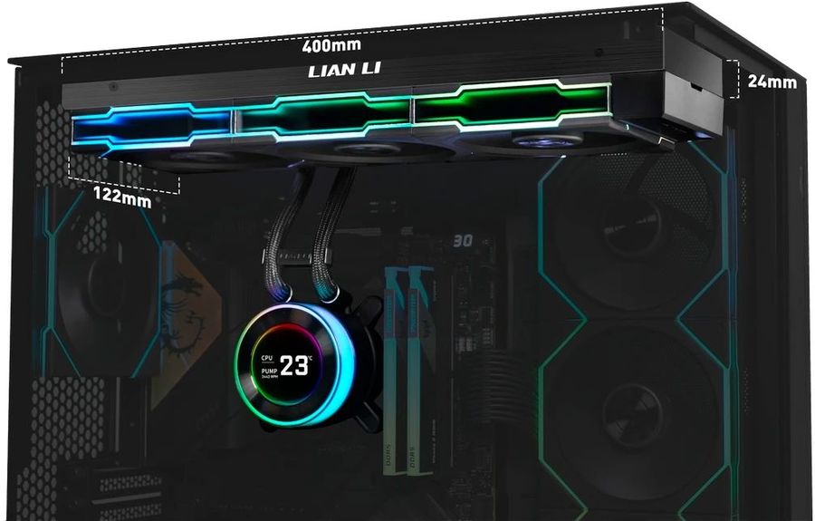 Система водяного охлаждения Lian-Li HydroShift II LCD-C 360TL ARGB Soc-AM5/AM4/1700/1851 черный 4-pin 33dB Al+Cu LCD Ret (G89.GHS2LCD36TB.R0)