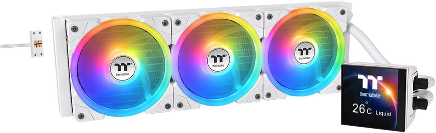 Система водяного охлаждения Thermaltake MAGFloe 360 Ultra Snow ARGB Soc-AM5/AM4/1200/1700/1851 белый 4-pin 30.6-32.5dB Al LCD 355W Ret (CL-W433-PL12SW-A)