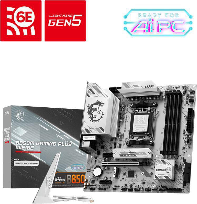 Материнская плата MSI B850M GAMING PLUS WIFI6E Socket AM5 AMD B850 4xDDR5 mATX AC`97 8ch(7.1) 2.5Gg RAID+HDMI+DP