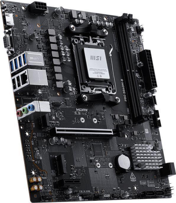 Материнская плата MSI PRO B840M-B Socket AM5 AMD B840 2xDDR5 mATX AC`97 8ch(7.1) 2.5Gg RAID+VGA+HDMI