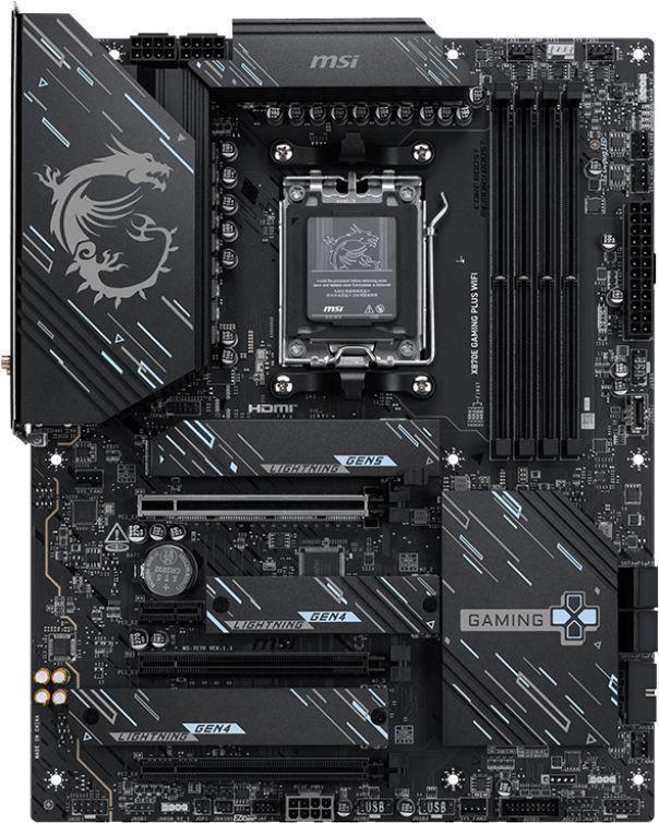 Материнская плата MSI X870E GAMING PLUS WIFI Socket AM5 AMD X870E 4xDDR5 ATX AC`97 8ch(7.1) 5Gigabit RAID+HDMI