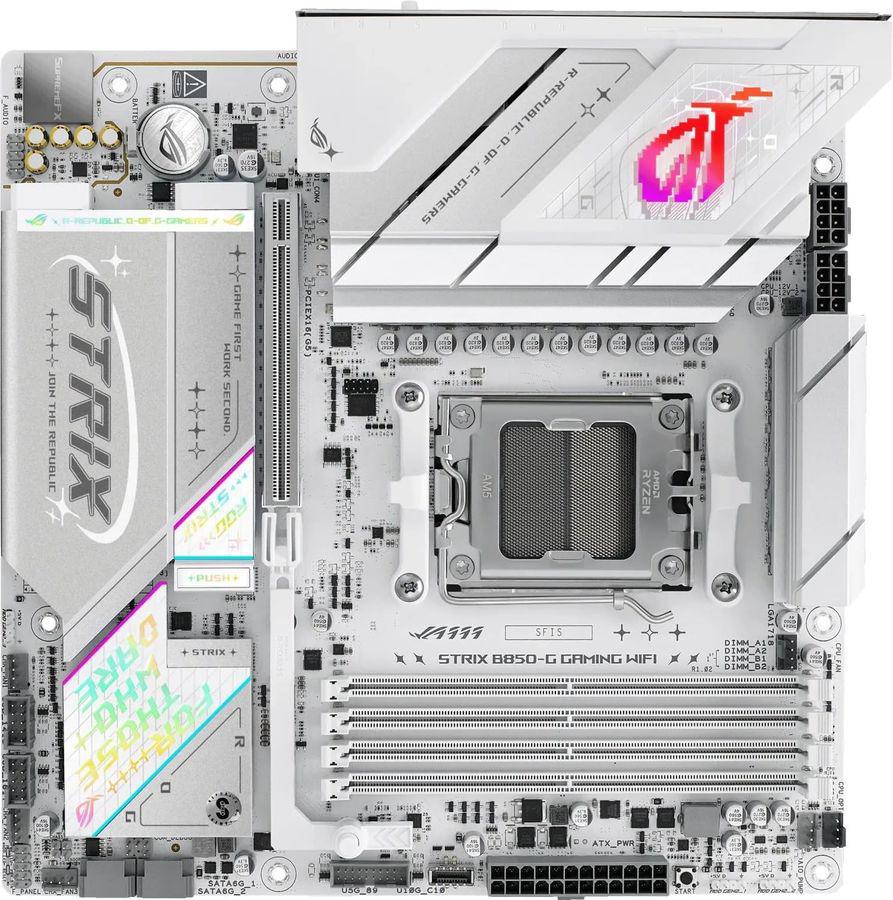 Материнская плата Asus ROG STRIX B850-G GAMING WIFI SocketAM5 AMD B850 4xDDR5 mATX AC`97 8ch(7.1) 2.5Gg RAID+HDMI+DP
