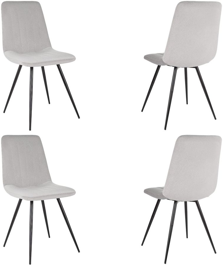 Стул для дома Бюрократ CH-K6_4 комплект 4шт св.серый Holland 09 металл черный на ножках (CH-K6_1/HL09_4)