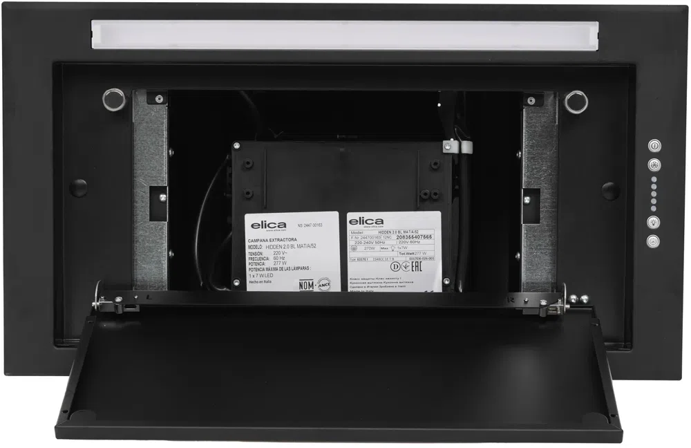 Вытяжка встраиваемая Elica Hidden 2.0 BL MAT/A/52 черный управление: кнопочное (1 мотор)