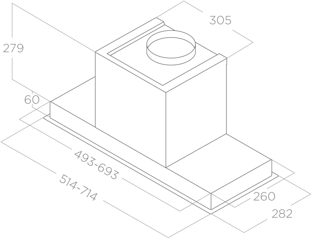 Вытяжка встраиваемая Elica Hidden 2.0 BL MAT/A/52 черный управление: кнопочное (1 мотор)