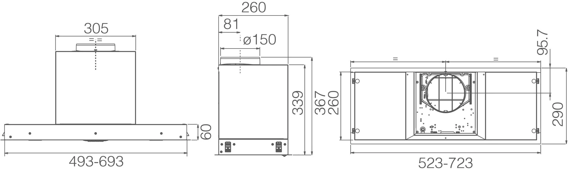Вытяжка встраиваемая Elica Hidden 2.0 BL MAT/A/52 черный управление: кнопочное (1 мотор)