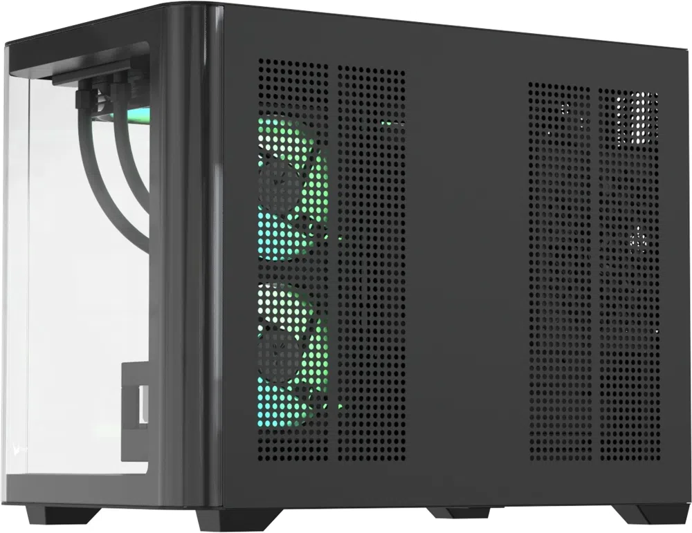 Корпус Formula Crystal U2M Floe черный без БП mATX 9x120mm 1xUSB3.1 audio bott PSU