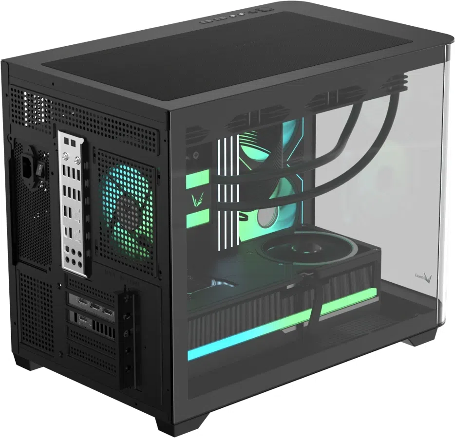 Корпус Formula Crystal U2M Floe черный без БП mATX 9x120mm 1xUSB3.1 audio bott PSU