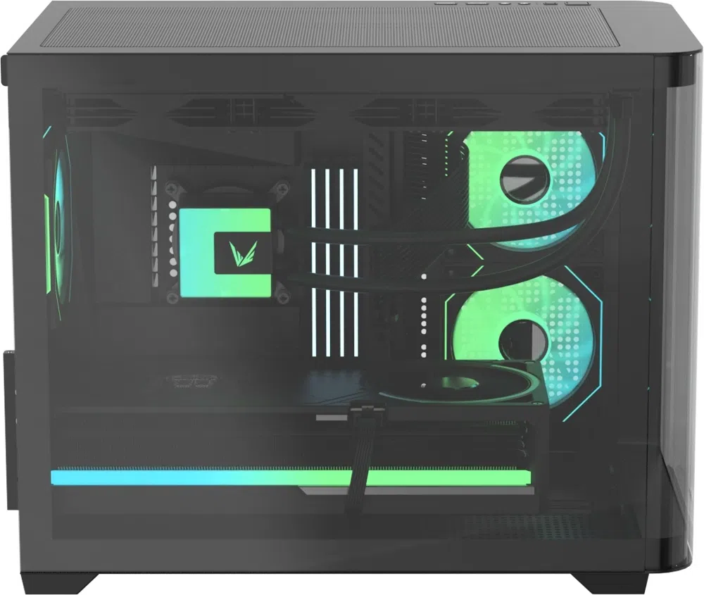 Корпус Formula Crystal U2M Floe черный без БП mATX 9x120mm 1xUSB3.1 audio bott PSU