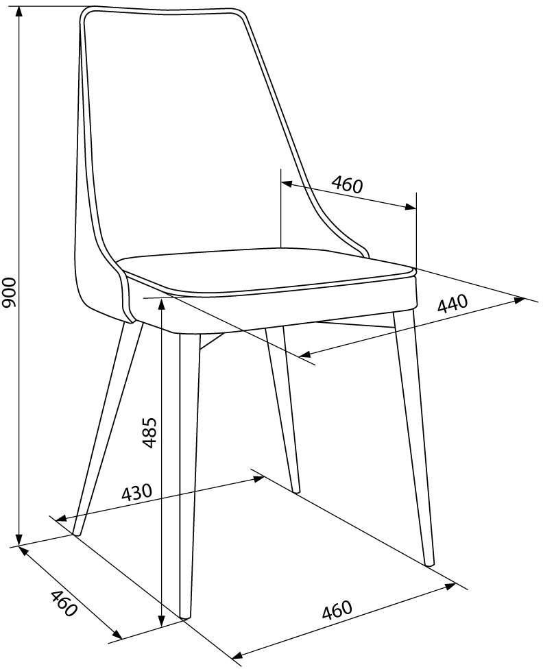 Стул для дома Бюрократ CH-K4 т.бежевый Holland 61 металл черный на ножках (CH-K4_1/HL61)