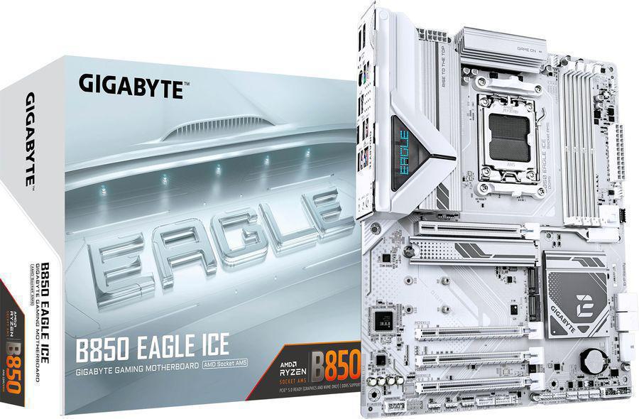 Материнская плата Gigabyte B850 EAGLE ICE Socket AM5 AMD B850 4xDDR5 ATX AC`97 8ch(7.1) 2.5Gg RAID+HDMI+DP