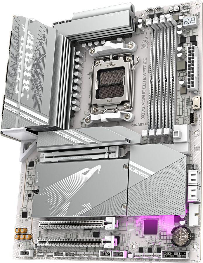 Материнская плата Gigabyte X870E AORUS ELITE WIFI7 ICE Socket AM5 AMD X870E 4xDDR5 ATX AC`97 8ch(7.1) 2.5Gg RAID+HDMI