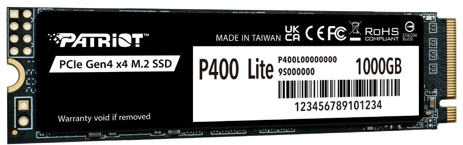 Накопитель SSD Patriot PCIe 4.0 x4 1TB P400LP1KGM28H P400 Lite M.2 2280 3500/2700