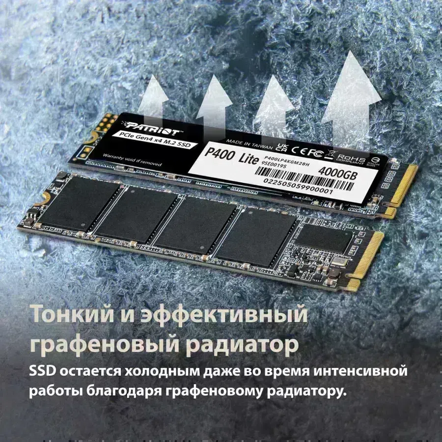 Накопитель SSD Patriot PCIe 4.0 x4 1TB P400LP1KGM28H P400 Lite M.2 2280 3500/2700